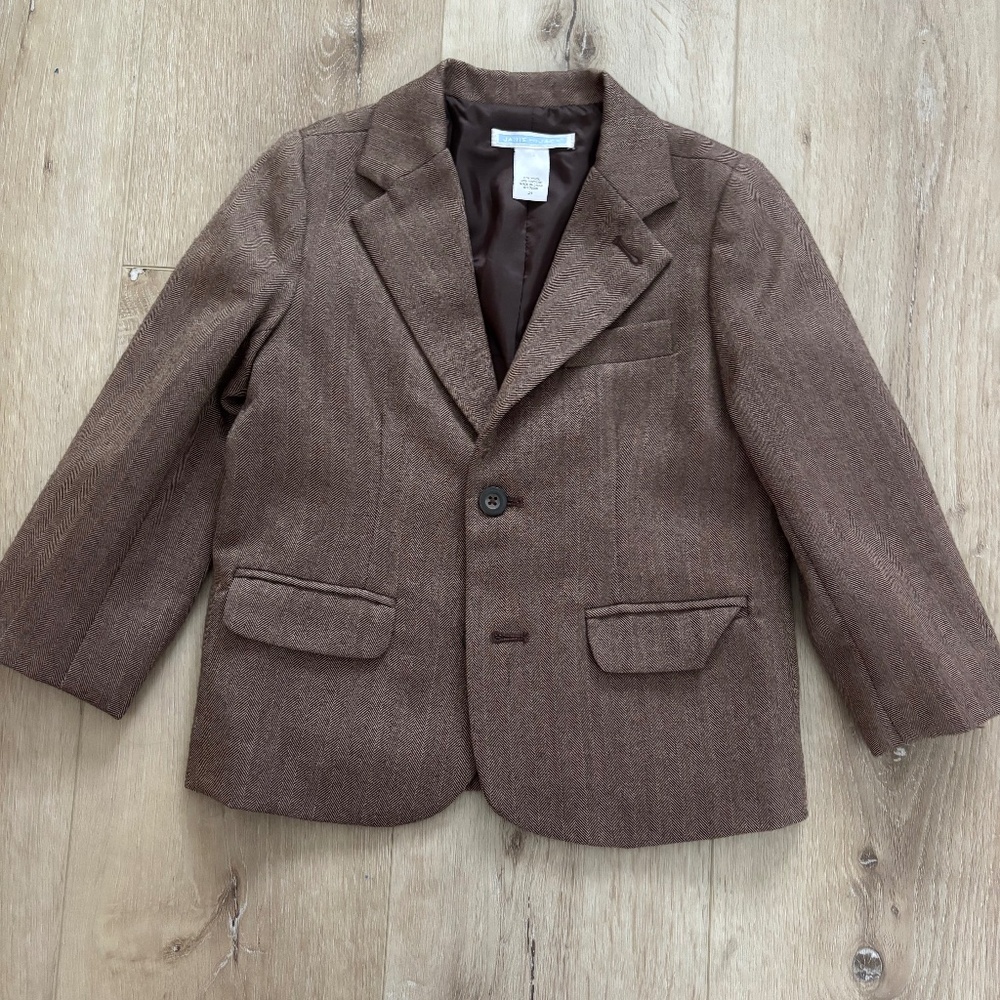Janie and Jack Brown Kids Blazer brown 2T